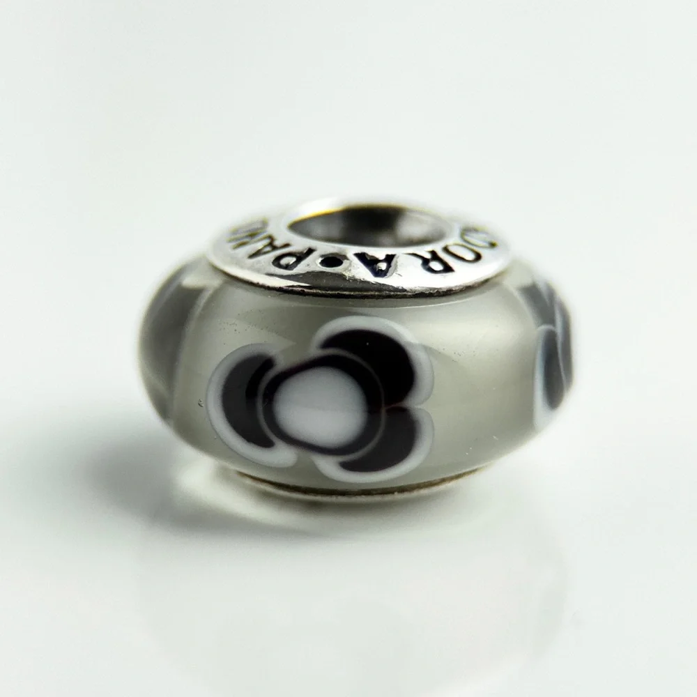 Pandora‎ Flowers For You Murano Glass Sterling Silver Charm 790641 Retired